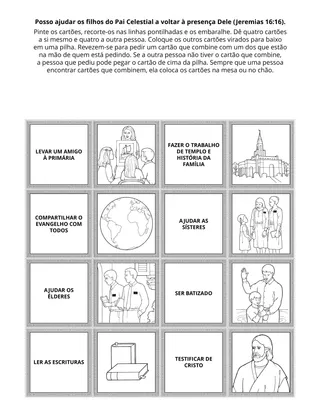 Página de atividades da Primária: Posso ajudar os filhos do Pai Celestial a voltar à presença Dele