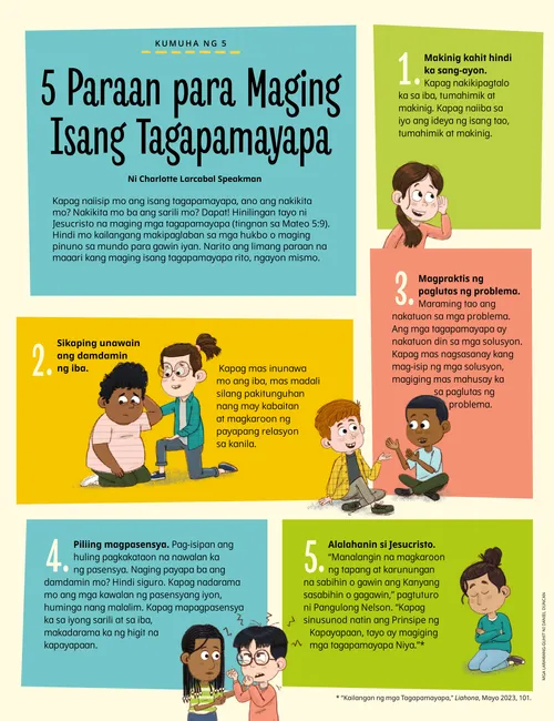 PDF ng pahina na may mga paglalarawan ng mga bata na nagiging mabait sa kapwa