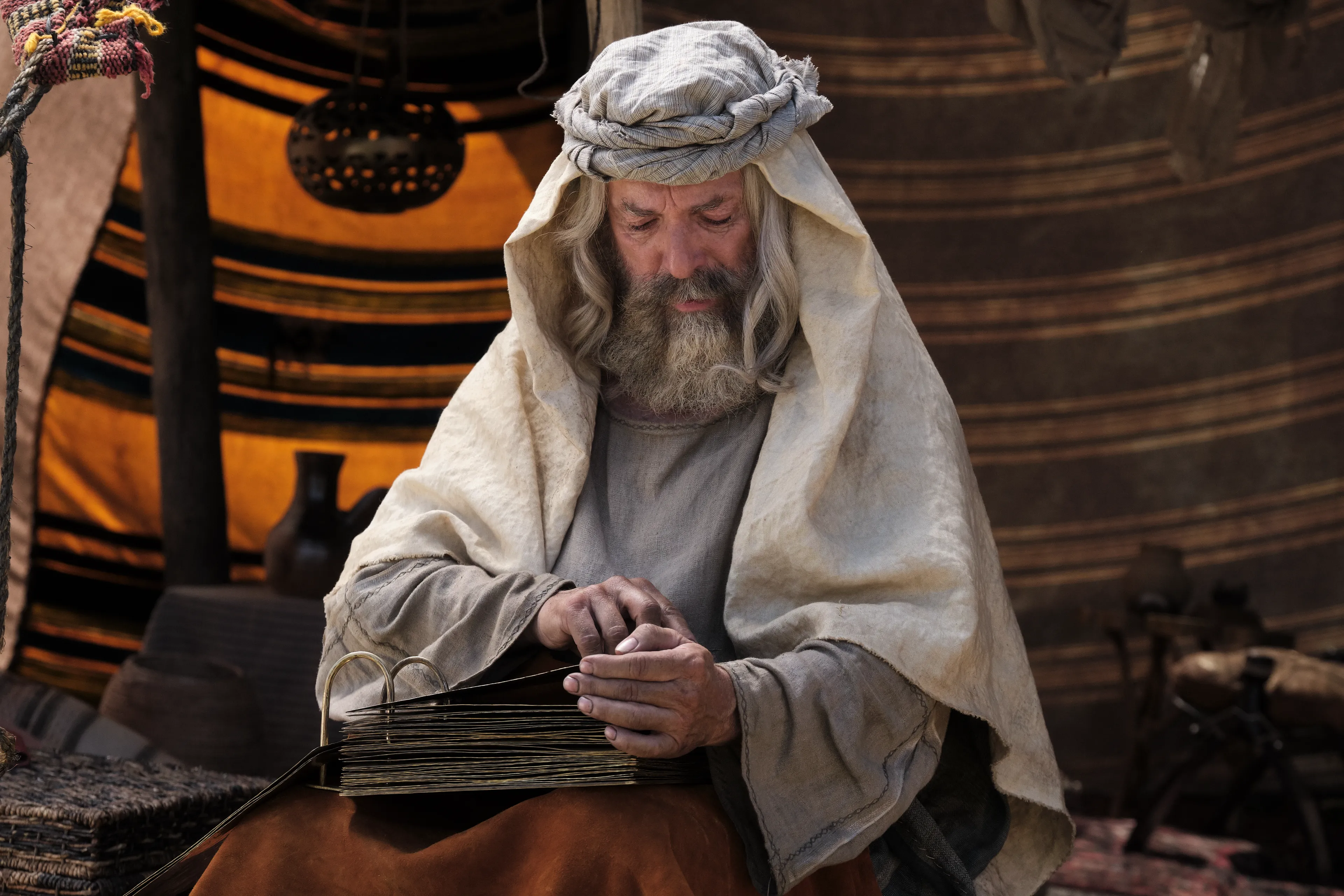 Lehi reads the brass plates.