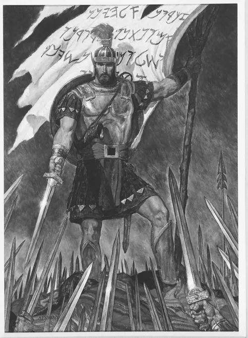 Captain Moroni Raises the Title of Liberty