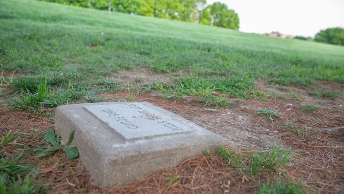 Joseph Smith dedicated the temple lot in Independence, Missouri on August 3, 1831. He laid the northeast cornerstone and delivered the dedicatory prayer. This marker indicates the spot where a cornerstone was found. Photo taken May 2022.