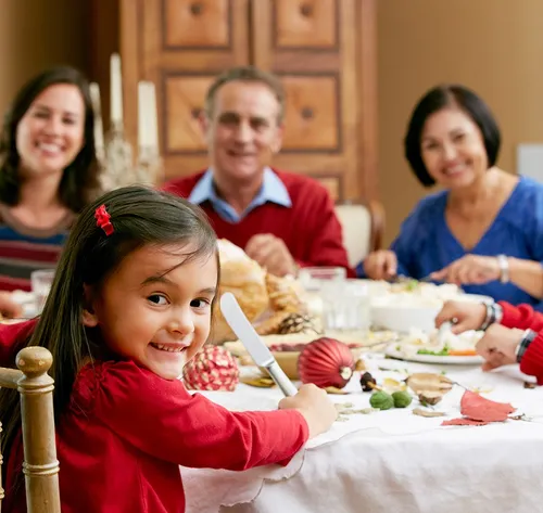 family eating together