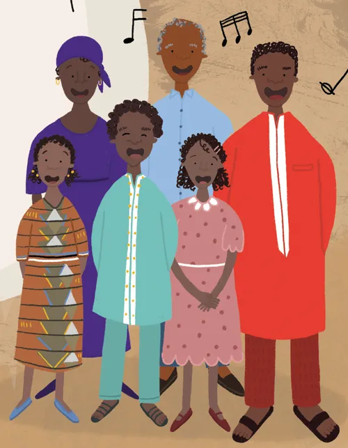 Church members in Mali singing together