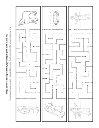 stranica aktivnosti: mogu pomoći Isusu pronaći i vratiti svoje ovce