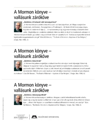 handout, Keystone of Our Religion