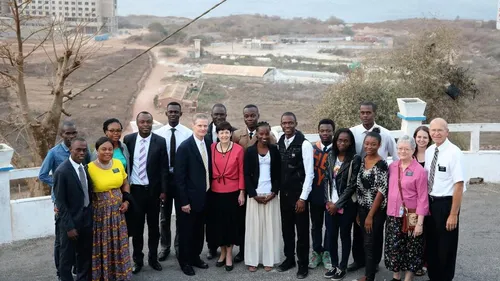 Elder Bednar with the Dakar Branch