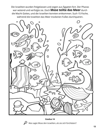 Parting the Red Sea coloring page