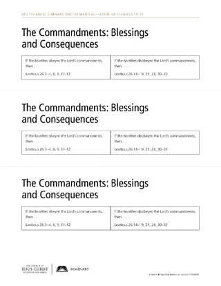 The Commandments: Blessings and Consequences handout