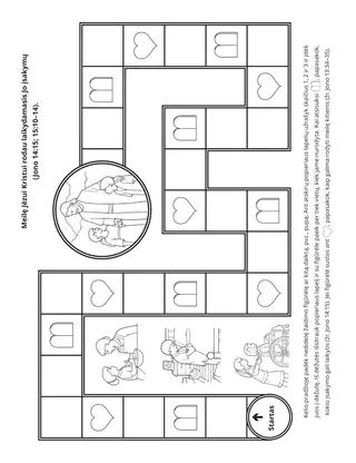 užduočių puslapis. Meilę Jėzui Kristui parodau laikydamasis Jo įsakymų