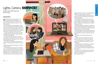 Page from the January 2023 Friend Magazine. Lights, Camera, Service