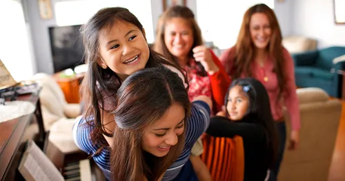 family playing together