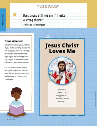 Page from the January 2023 Friend Magazine. What's on your Mind?