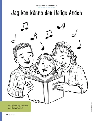 coloring page of children singing