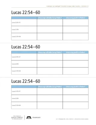 handout, Lucas 22:54–60