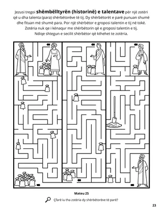 Parable of the Talents coloring page
