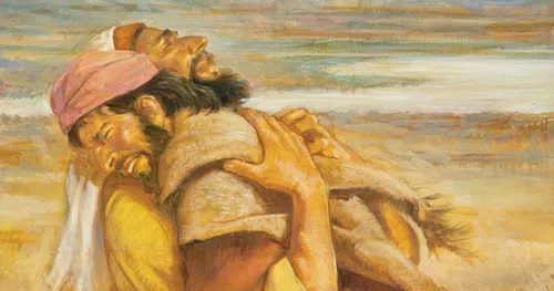 Jacob and Esau embracing