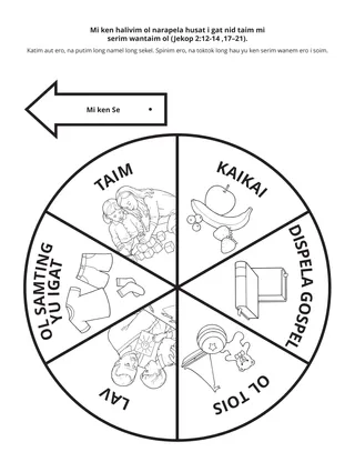 ektiviti pes: Mi ken halivim ol narapela i stap long nid taim mi serim wantaim ol