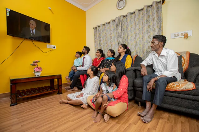 Part of a series of images that were taken from around the world featuring families and individuals watching the October 2020 General Conference in their homes. This photo was taken in India. October 3-4, 2020.