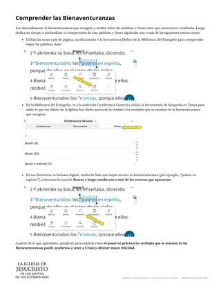 Volante Comprender las Bienaventuranzas