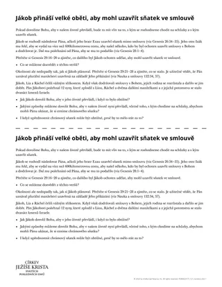 Jákob přináší velké oběti, aby mohl uzavřít sňatek ve smlouvě