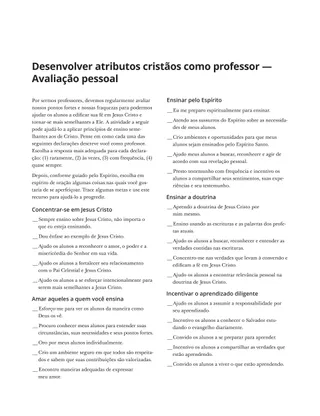 formulário de avaliação pessoal