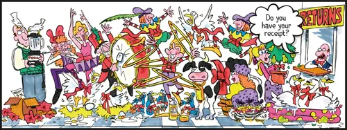 people in line to return Christmas presents