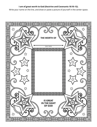 activity page: I am of great worth