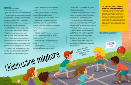 PDF della pagina con un’illustrazione di bambini che giocano a palla avvelenata all’aperto