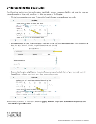 Understanding the Beatitudes handout
