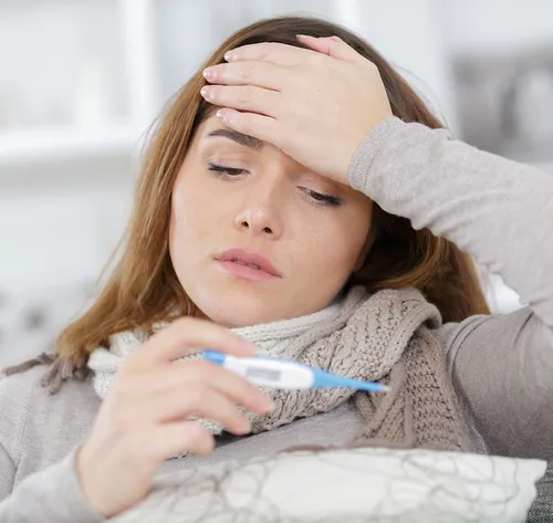woman with fever