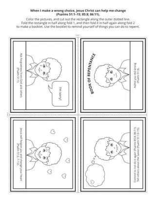 activity page: When I make a wrong choice, Jesus Christ can help me change