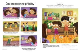 mom telling bedtime story to daughter