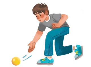 Child rolling a ball