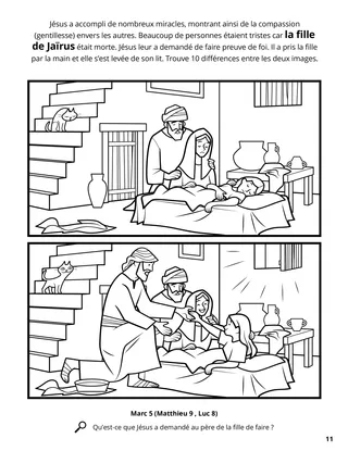 Jesus Raised Jairus’s Daughter from the Dead coloring page