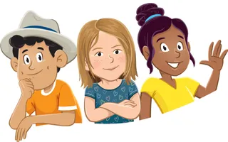 three children standing together