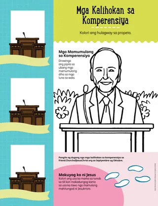 coloring page of President Nelson