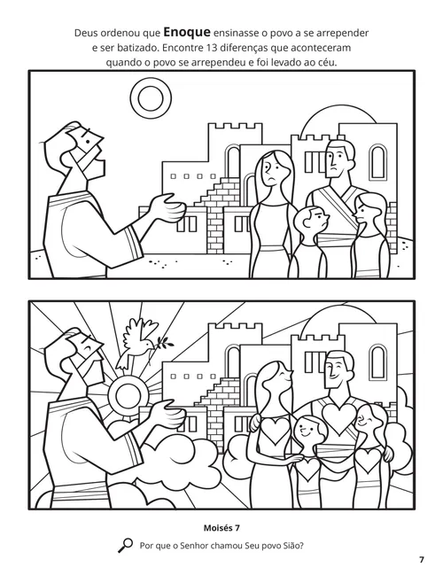 Página em PDF para colorir ― pessoas da cidade de Enoque