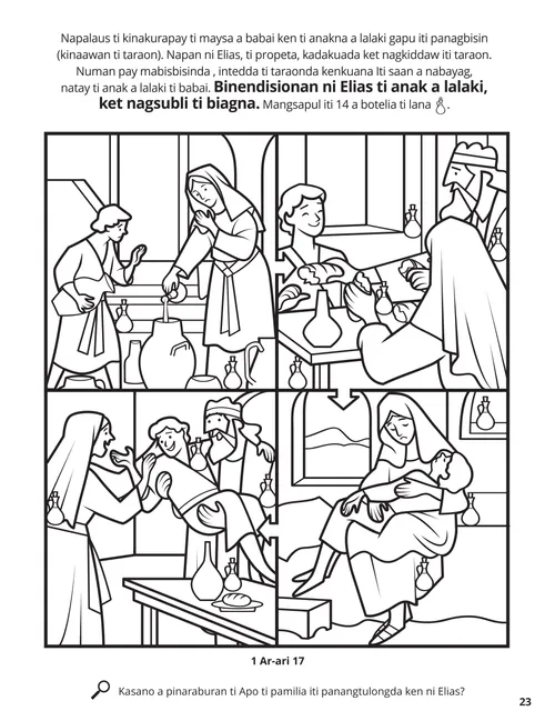 Elijah and the Widow coloring page