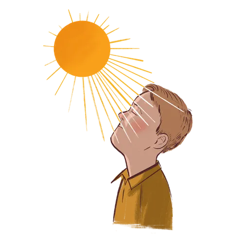 young man taking in the sun