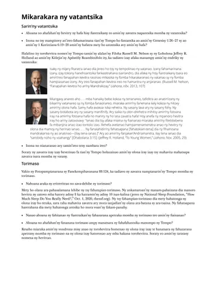 Mikarakara ny vatantsika