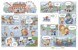 a boy and his family at amusement park