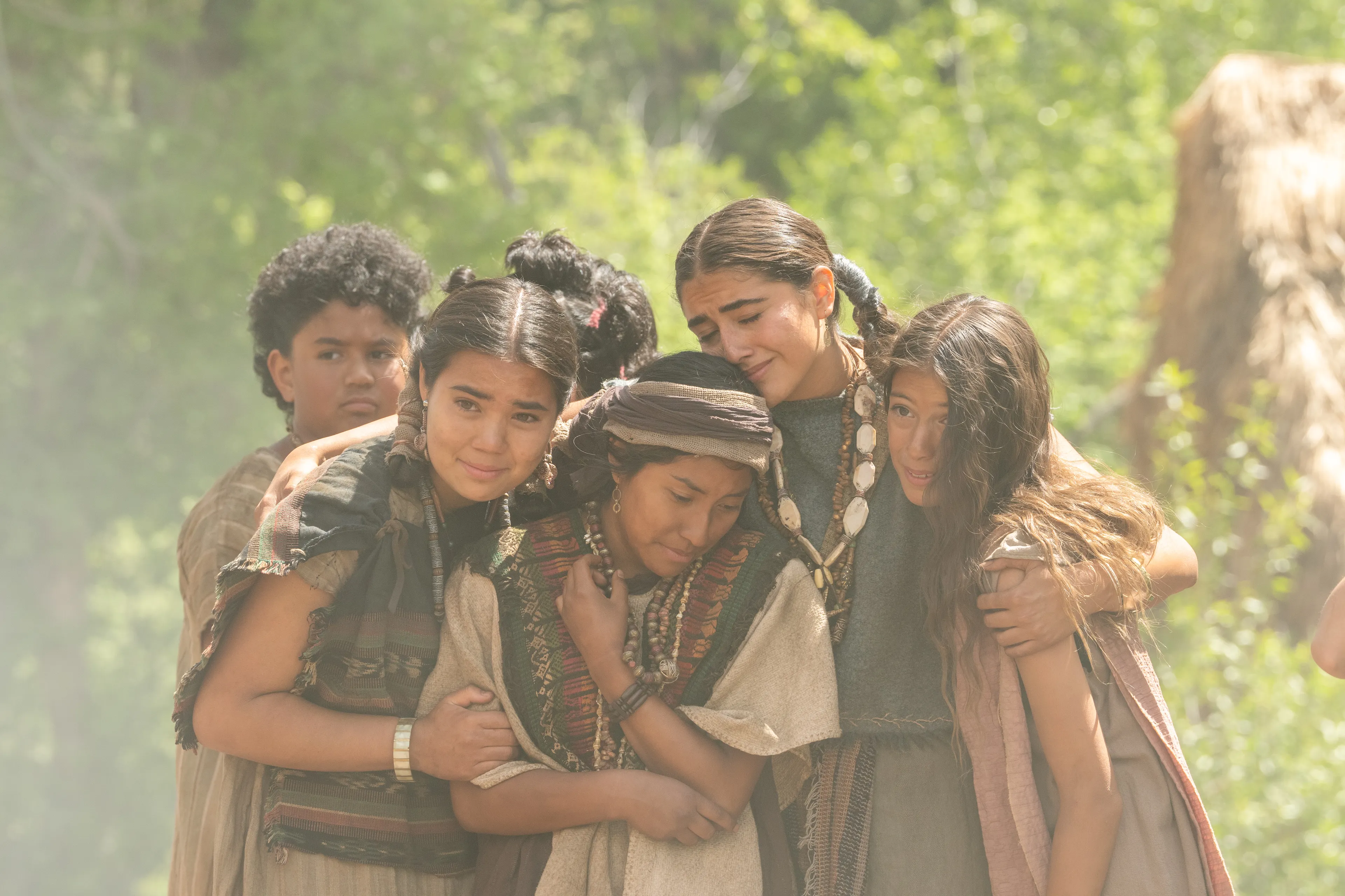 The women and children in the village of Anti-Nephi-Lehi watch in fear as the Lamanites attack their village.