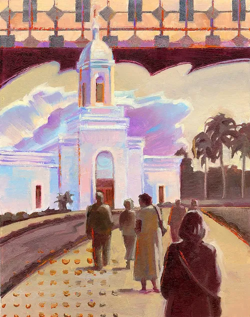 男男女女进出圣殿