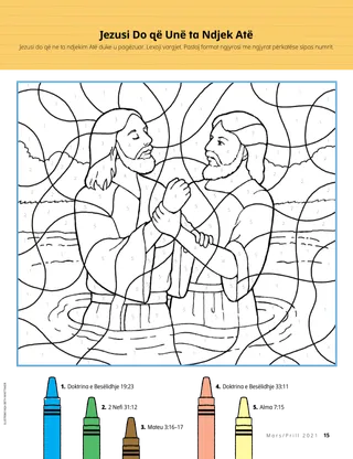coloring page of Jesus being baptized