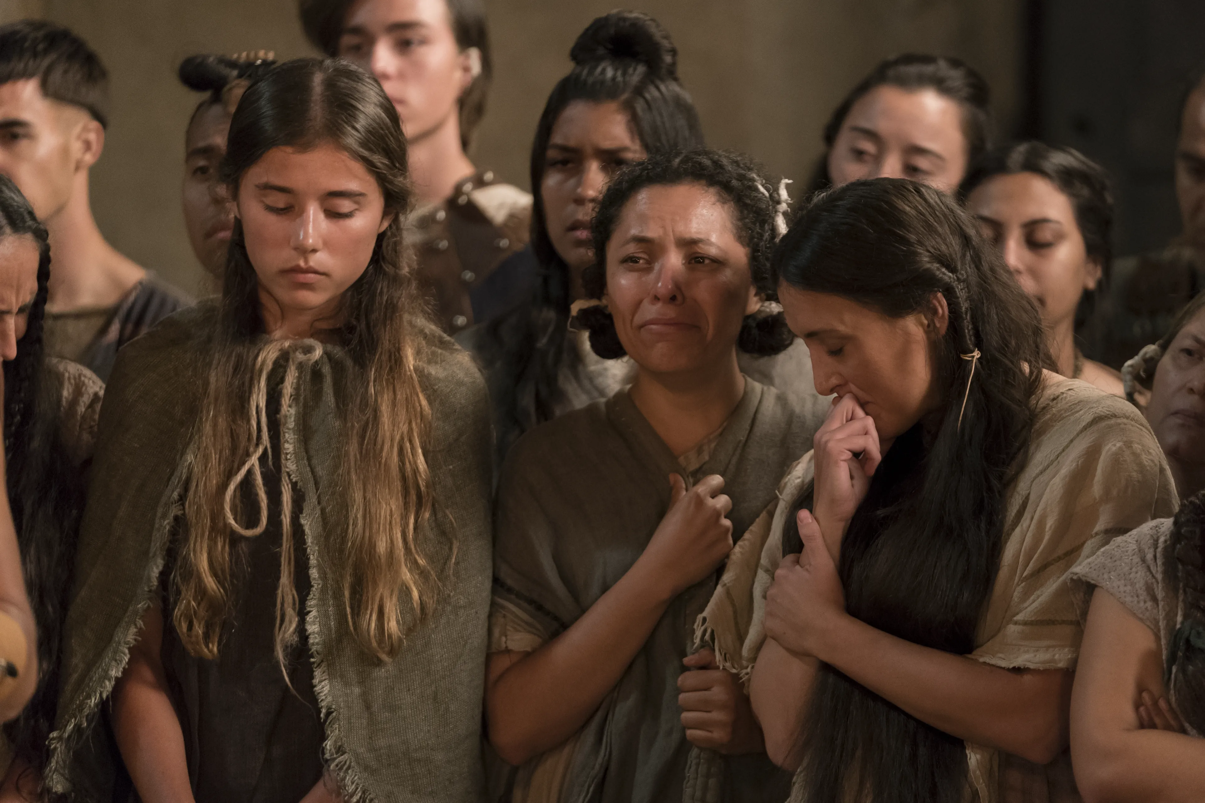 People mourn as they watch Abinadi being put to death.