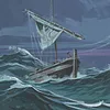 The disciples were in a boat when a storm came up