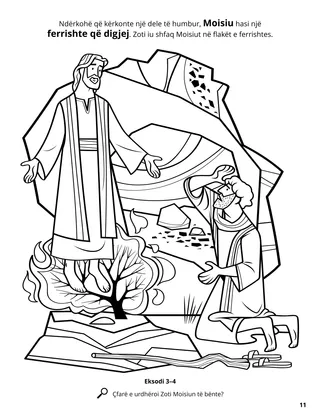 Moses and the Burning Bush coloring page