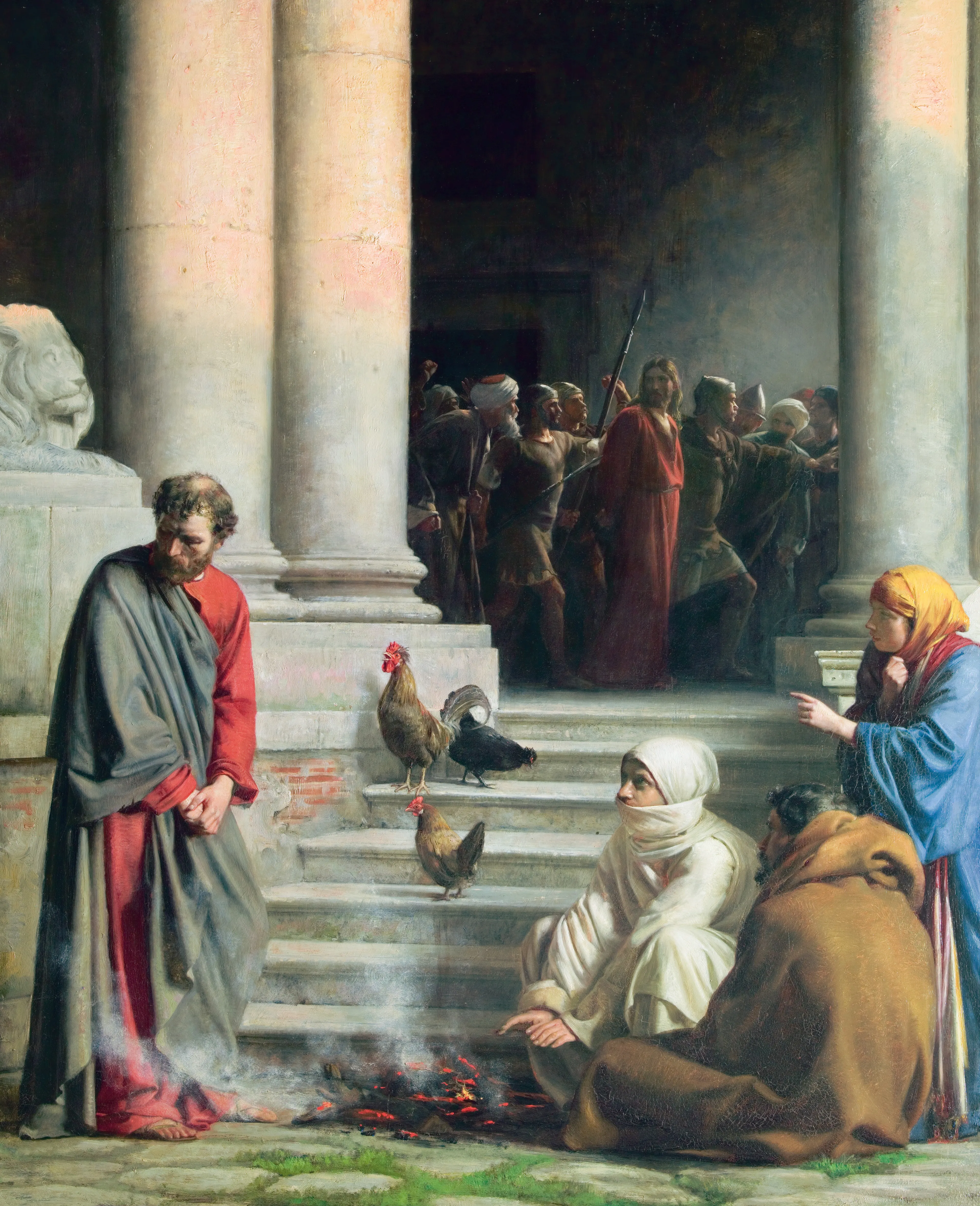 Peter's Denial, by Carl Heinrich Bloch (62177); GAK 229; Primary manual 7-32; Matthew 26; Mark 14; Luke 22; John 13; 18