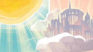 Illustration depicting the City of Enoch being taken up.