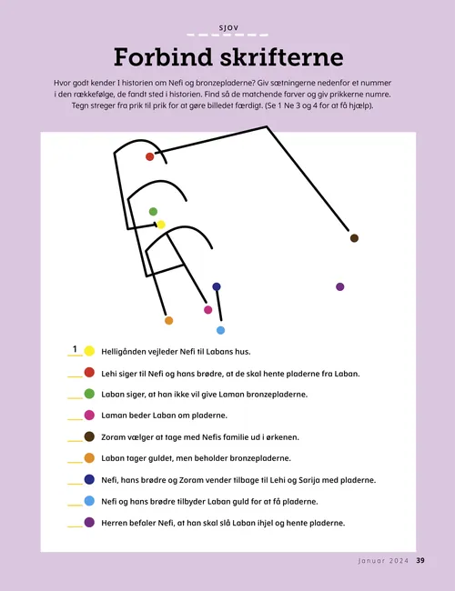 PDF-side af en prik-til-prik-aktivitet om skriften